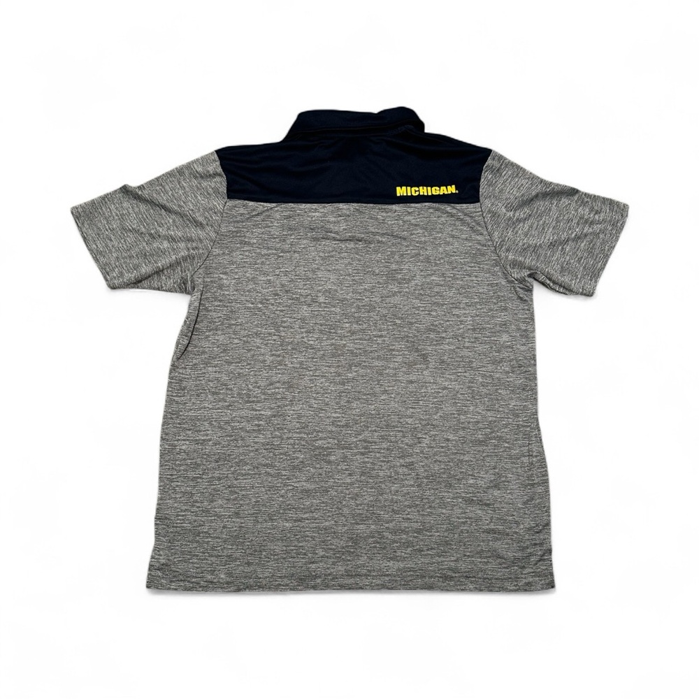 Men’s Michigan Medium 38 - 40 Polo Shirt Gray Blue Maze Golf Lightweight Wicking - Picture 4 of 8